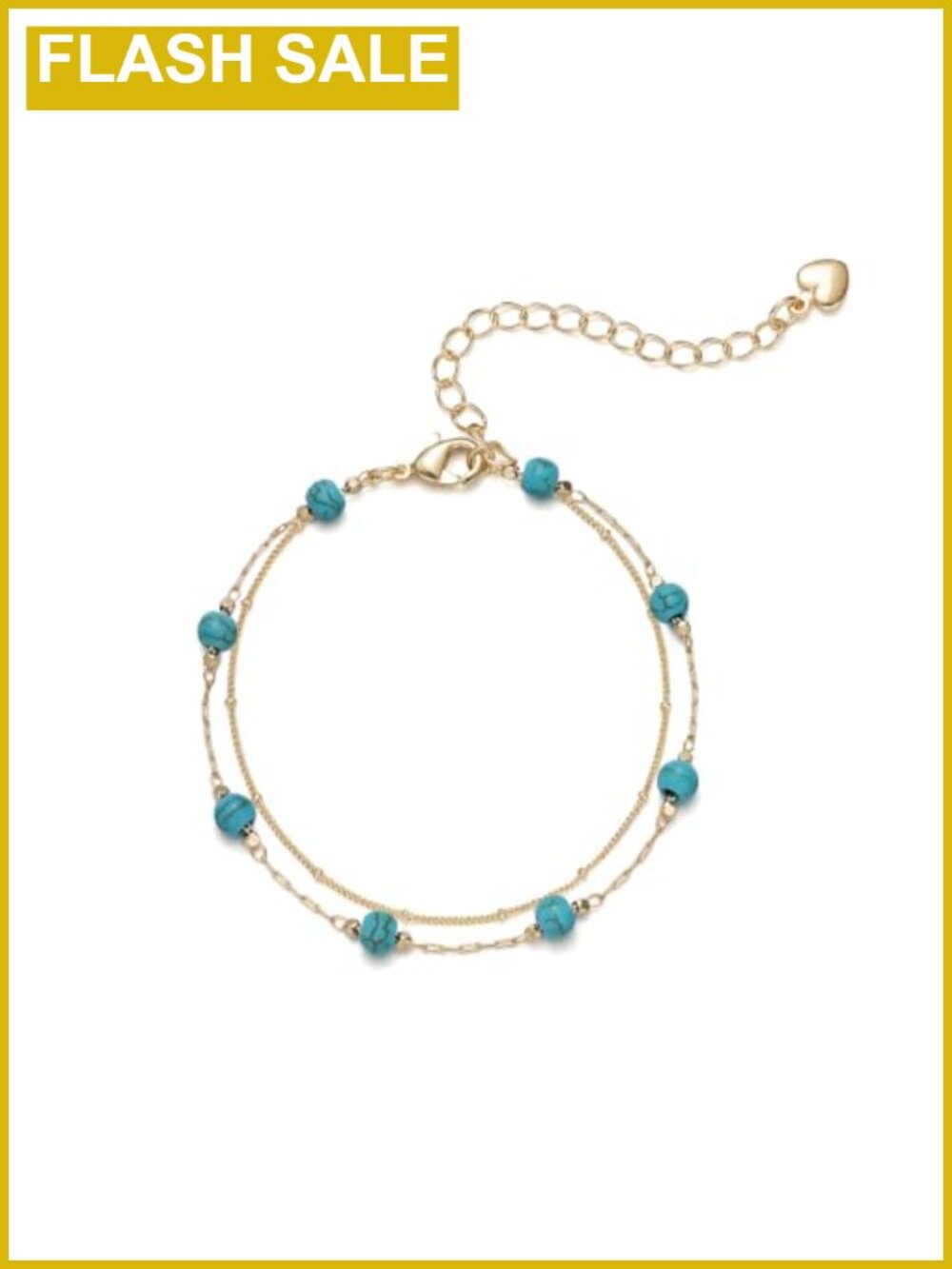 14K Gold Plated Layered Chain Crystal Beaded Bracelet Women Dainty Boho